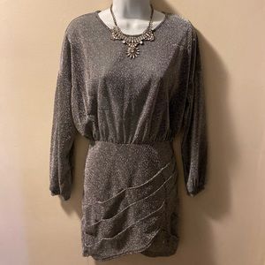 SHEIN Silver long sleeve dress